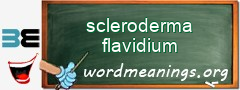 WordMeaning blackboard for scleroderma flavidium